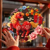 【紅紅火火】2026馬年窗花靜電貼紙春節過年玻璃櫥窗貼福字門貼新年裝飾品剪紙 6HGW