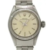 【DOKODEMO】二手ROLEX蠔式恆動腕錶，1161 6618 型機芯，不鏽鋼材質，1965 年，自動上鍊，模擬顯示，銀色錶盤，女士款