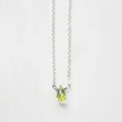 8月誕生石-橄欖石/ Peridot /ペリドット純銀鎖骨項鍊