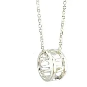 【Tiffany&Co. 蒂芙尼】925純銀-Atlas 羅馬數字戒環墜飾項鍊
