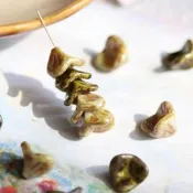 進口捷克珠12×9mm香檳復古森林綠畢加索大號風鈴草Diy手工玻璃珠
