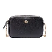 【GUCCI 古馳】GG Marmont Super Mini 超迷你 鍊條 皮革 肩背包 斜背包 黑色 772759
