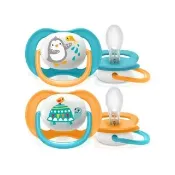 【PHILIPS AVENT】飛利浦新安怡 透氣動物安撫奶嘴 6-18m 2入--企鵝/烏龜(SCF080/07)