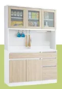 【風禾家具】HGS-710-(1+3)@EML系統板羅漢松色4.2尺高餐櫃【台中市區免運送到家】電器櫥櫃 台灣製傢俱