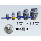 管管🚀🚀【附發票】1/2“ 3/4“ 1“ 現貨 全流量塑膠球閥 不鏽鋼把手凡而 PVC塑膠球閥 304鋼珠 球塞閥