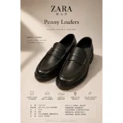 ZARA MAN 真皮樂福鞋 EU41 黑色 Penny Loafers 真皮皮鞋 近全新 百搭經典