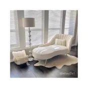 (店+)熱銷/特價 貴妃椅沙發 貴妃椅臥室 太妃單人躺椅 新中式白色北歐布藝沙發現代輕奢風美人榻