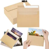 NELO20件信封牛皮紙信封,空白密封膠牛皮紙明信片,多功能釋放粘膠問候語卡片用於婚禮派對邀請函