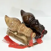 (店+)【御古齋】精選 樟木 精雕 文昌筆 胖胖筆 大筆進財 升官達運 業務興旺 風水開運擺件 附造型筆座 五帝錢 0809