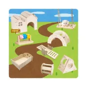 (店+)【Kao jing 高精】倉鼠木製造景 倉鼠用品 老鼠 三線鼠 造景 倉鼠用品 倉鼠窩 雲朵爬梯 實木躲避屋 木製家具 木頭玩具 倉鼠玩具 倉鼠窩
