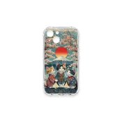 (店+)【TRON】TRON iPhone 13 MINI 日系富士山櫻花貓咪 四角防摔 軟殼 手機殼
