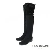 【TINO BELLINI 貝里尼】巴西進口 麂皮 顯瘦 膝上靴 過膝靴FWZV001-1(黑色)