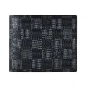 【Louis Vuitton 路易威登】LV N60053 AMERIGO棋盤格LOGO Damier Graphite帆布8卡對折短夾(黑)