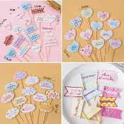 🌸快速出貨🌸生日快樂 小插旗🎂 DIY生日插牌 少女心格紋小卡 旗幟/小旗子/杯子蛋糕/外燴甜點/蛋糕裝飾 手帳