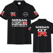 NISSAN 日產GTR車隊摩托車比賽服定制休閒領街領上衣男士polo衫工作服tshirt0626