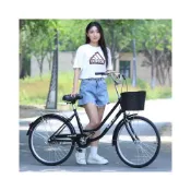 (店+)公路山地車 折疊車 平把公路車 26寸24寸自行車成人男女式免充氣大學生復古車通勤車代步輕便 晴川