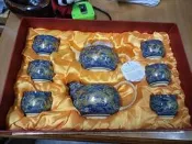 全新 富貴金龍 茶具組(一壺一海六飲杯) 黃金龍霸氣浮雕8件式御用茶具組 1茶壺/1茶海/6茶杯 瓷器茶具組