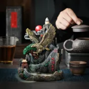 百貨屋二號 台倉現貨🎭鵬程萬里倒流香爐老鷹中式擺件公司辦公室桌面開業樹脂工藝禮品 線條流暢 造型優美 精工打磨 獨具中式韻味之美 一刀一刻皆匠心