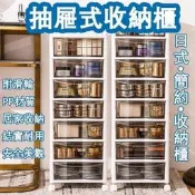 【收納箱 抽屜櫃】附輪移動  多層儲物櫃 七層八層自由組裝 抽屜式收納箱 超強承重滑輪 透明零-食衣物櫃 空間節省神器 客廳臥室適用 分類整理方便 簡約美觀實用臺灣現貨📦
