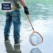 Truly House 可伸縮撈魚網 路亞抄網 撈魚網 抄網 釣魚撈網 手撈網 手抄網 捕漁網 折疊撈網