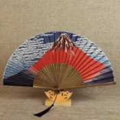 壹灣日本摺扇古風絹布綢扇復古櫻花扇子中國風新年裝飾禮品跳舞蹈小扇