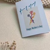 母親節卡片 Dear Mom 手寫字風格小花卡片