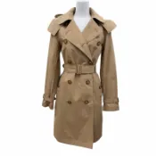 【DOKODEMO】全新未使用☆BURBERRY 8112223 100%純棉 Nova 格紋襯裡連帽風衣 米色 36碼 正品女款
