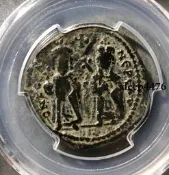 拜占庭帝國佛卡斯和利昂提婭銅幣
