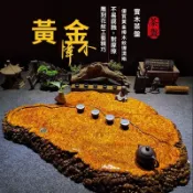 優選黃金樟整塊實木根雕茶盤金絲楠木高級滿花瘤家用全套實木雕刻茶盤