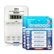 三洋旗艦型充電器+新款彩版 國際牌 eneloop 低自放3號2000mAh充電電池(8顆入)