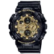 【CASIO 卡西歐】卡西歐G-SHOCK 雙顯運動錶-黑 X 金(GA-140GB-1A1  台灣公司貨)