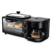 東升精品館 跨境外貿三合一多功能家用110V220V早餐機多士爐迷你烤箱咖啡壺