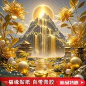 阿姊優選☺日照金山流水風水掛畫生財招財進寶玄關山水畫風景裝飾畫發財樹掛畫室內聚寶盆掛畫客廳辦公室走廊墻貼1016*