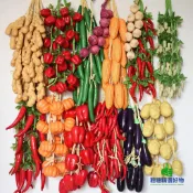 新品！仿真水果蔬菜仿真紅辣椒玉米大蒜假水果掛件農家樂飯店裝飾品掛件