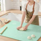  烘焙工具矽膠墊,防黏製麵板,適用於廚房擀麵、製作餅乾、麵包及糖果的工作台面表面。
