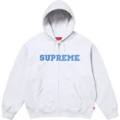 (店+)【Supreme】SUP-FW25-086 Supreme FW25 WEEK1 Collegiate Appliqué Zip Up Hooded Sweatshirt 斜紋標誌貼花拉鏈連帽衛衣 男女同款