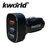 【Kworld 廣寰】QC3.0 高速車用3孔USB充電器 733