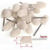 【雜貨鋪】5入 子彈形 羊毛拋光輪 羊毛磨頭 羊毛棒 柄徑 3mm  頭部12mm 玉石 金屬 各式拋光