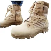 【May Shop】戶外 個性軍靴 中性多功能健行軍靴 淺沙漠色(中性 男女短靴)