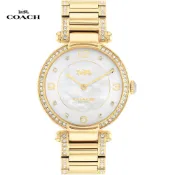 COACH 蔻馳 璀璨晶鑽珍珠貝氣質腕錶/34mm/金/CO14503832