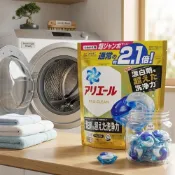 (店+)【CHARA 微百貨】日本P&G ARIEL 2.1倍炭酸 4D 洗衣膠球補充包19入-淨白成份