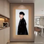 🎤JJ🎤JJ 林俊傑 週邊 歌手林俊傑裝飾明星海報掛畵客廳週邊臥室實木裝飾畵宿捨捲軸房間 DHYP