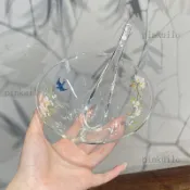 可開發票🌟驚蟄 小清新高硼硅春暖花開斗笠碗帶勺套裝茶碗分茶器綠茶花茶碗