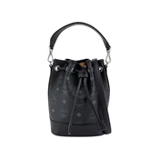 【BreezeOnline 微風精品線上】MCM Dessau Visetos 帆布拚牛皮兩用水桶包-mini(黑)