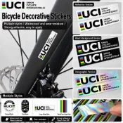 UCI Rainbow Strip 自行車貼紙公路 MTB 自行車自行車車架車身管前叉乙烯基貼花配件防水套件