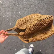 hm2。拉菲紙纖 百變提袋 焦糖