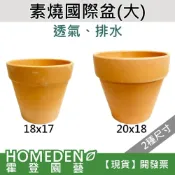 (店+)素燒國際盆(大) 紅瓦盆 紅土盆 透氣盆 有孔 紅陶盆 素陶盆 多肉盆 花盆 花器【HOMEDEN霍登園藝】