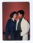(嫻251)   黎美嫻  、 郭晉安  3*5 沖洗照片一張，早期圓角相片，保存還不錯!