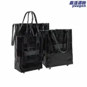 森活選物 【摺疊大容量】編織袋 輪子袋 購物袋 收納袋 髒衣簍 洗衣籃 雙層設計 可拖行 防水耐磨 家用收納 外出購物 露營野餐
