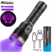 Alonefire SV51 20W UV LED 黑光燈聚光燈手電筒隱形墨水固化寵物污漬洩漏標記礦石錢釣魚燈手電筒